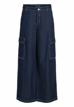 Vila Wide Cargo Look - Flared Jeans - Dark Blue Denim 12 Vila Wide Cargo Look - Flared Jeans - Dark Blue Denim -Only Mode Winkel 47545aa7e83d44218722498851788639