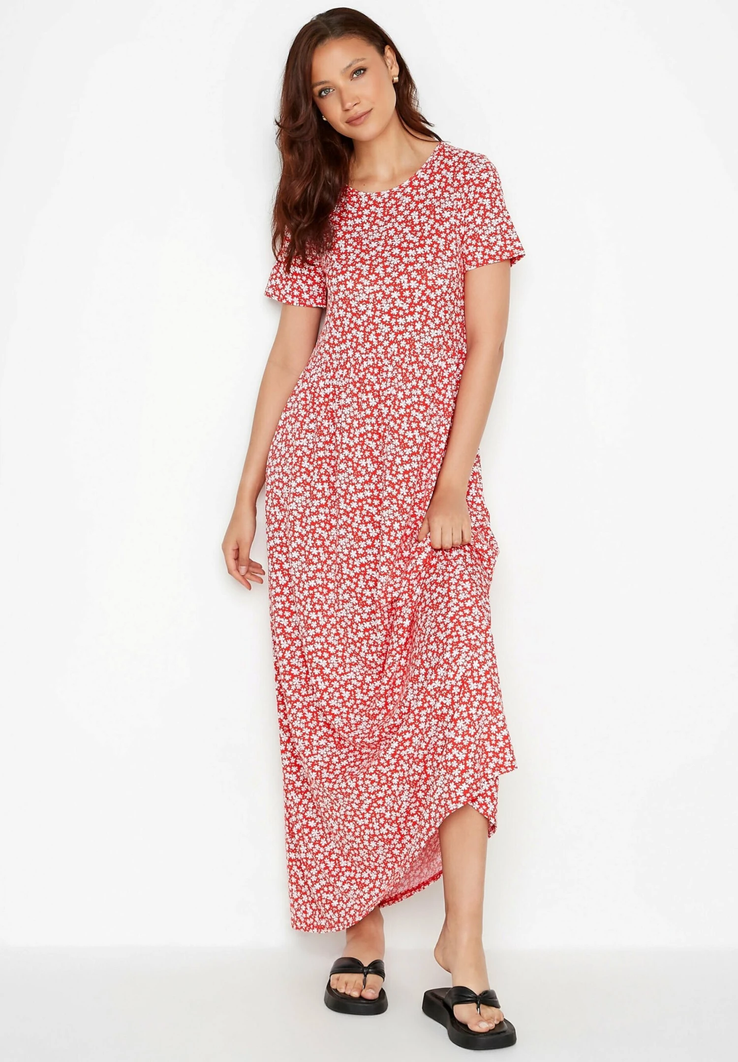 Ditsy Print - Maxi-Jurk - Red 1 Ditsy Print - Maxi-Jurk - Red