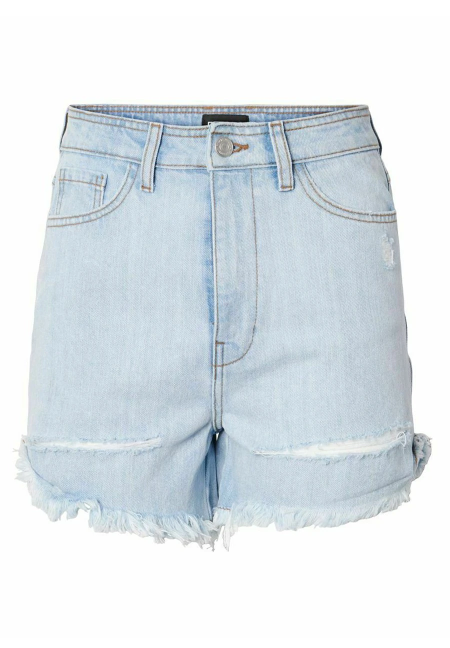 Pieces Højtaljede Pcbeach - Jeansshort - Light Blue Denim 5 Pieces Højtaljede Pcbeach - Jeansshort - Light Blue Denim - Afbeelding 5