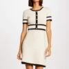 MORGAN Short Sleeves - Gebreide Jurk - Beige