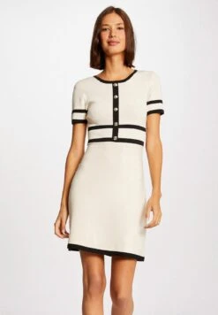 MORGAN Short Sleeves - Gebreide Jurk - Beige