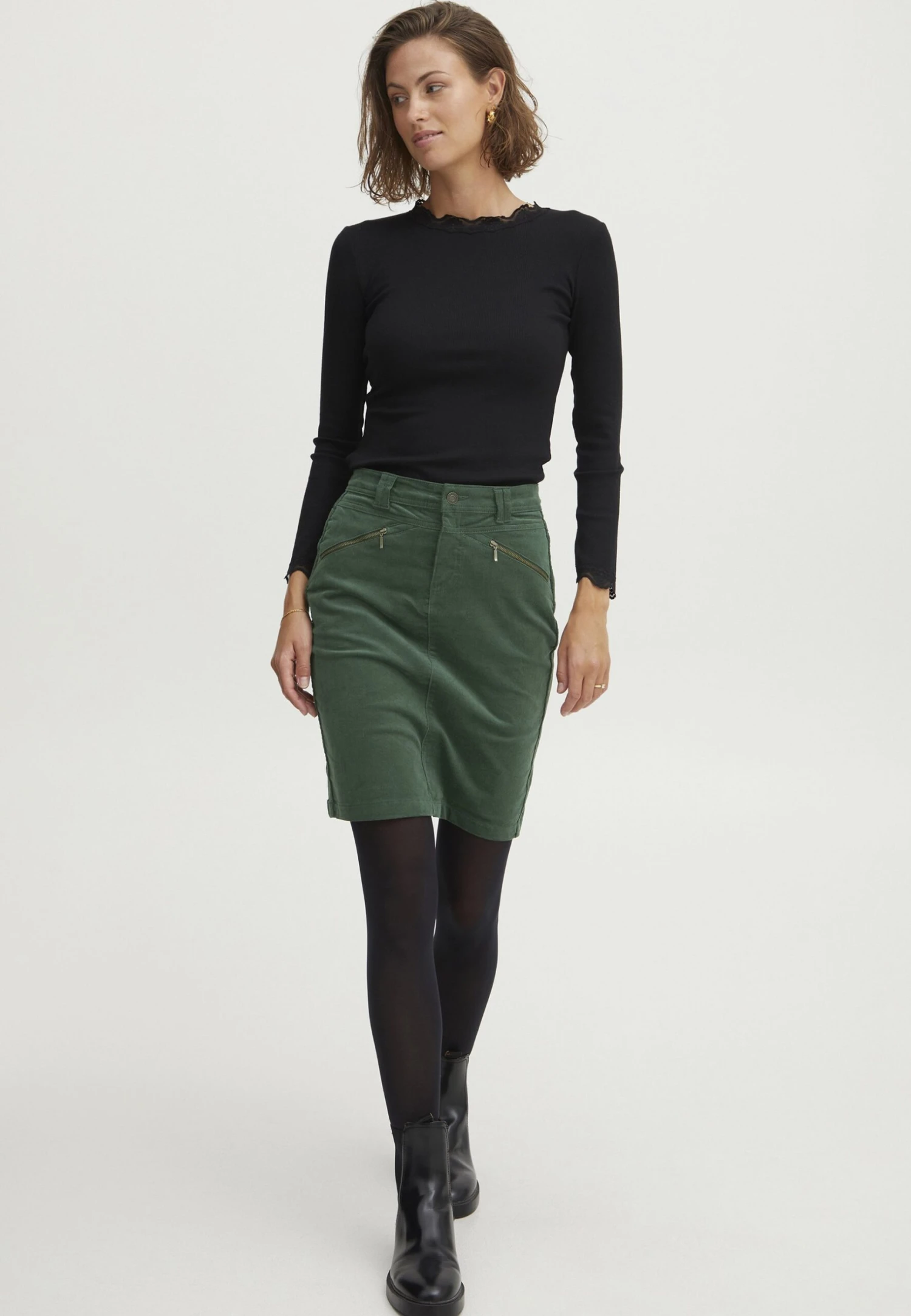 Fransa Frtean Sk - Kokerrok - Jungle Green 2 Fransa Frtean Sk - Kokerrok - Jungle Green - Afbeelding 2