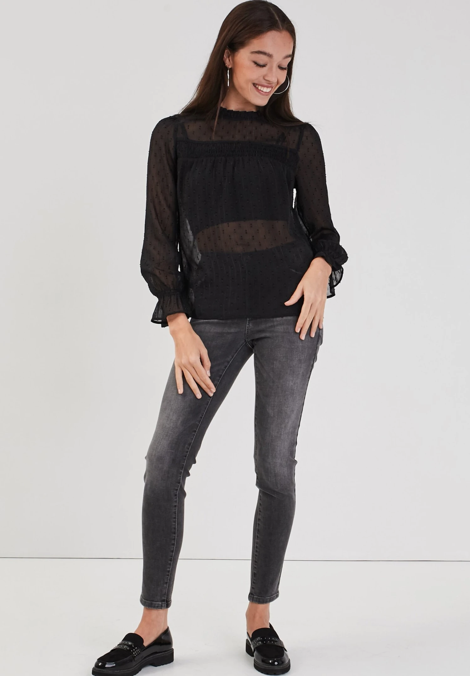 Push Up - Jeans Skinny Fit - Denim Gris 2 Push Up - Jeans Skinny Fit - Denim Gris - Afbeelding 2