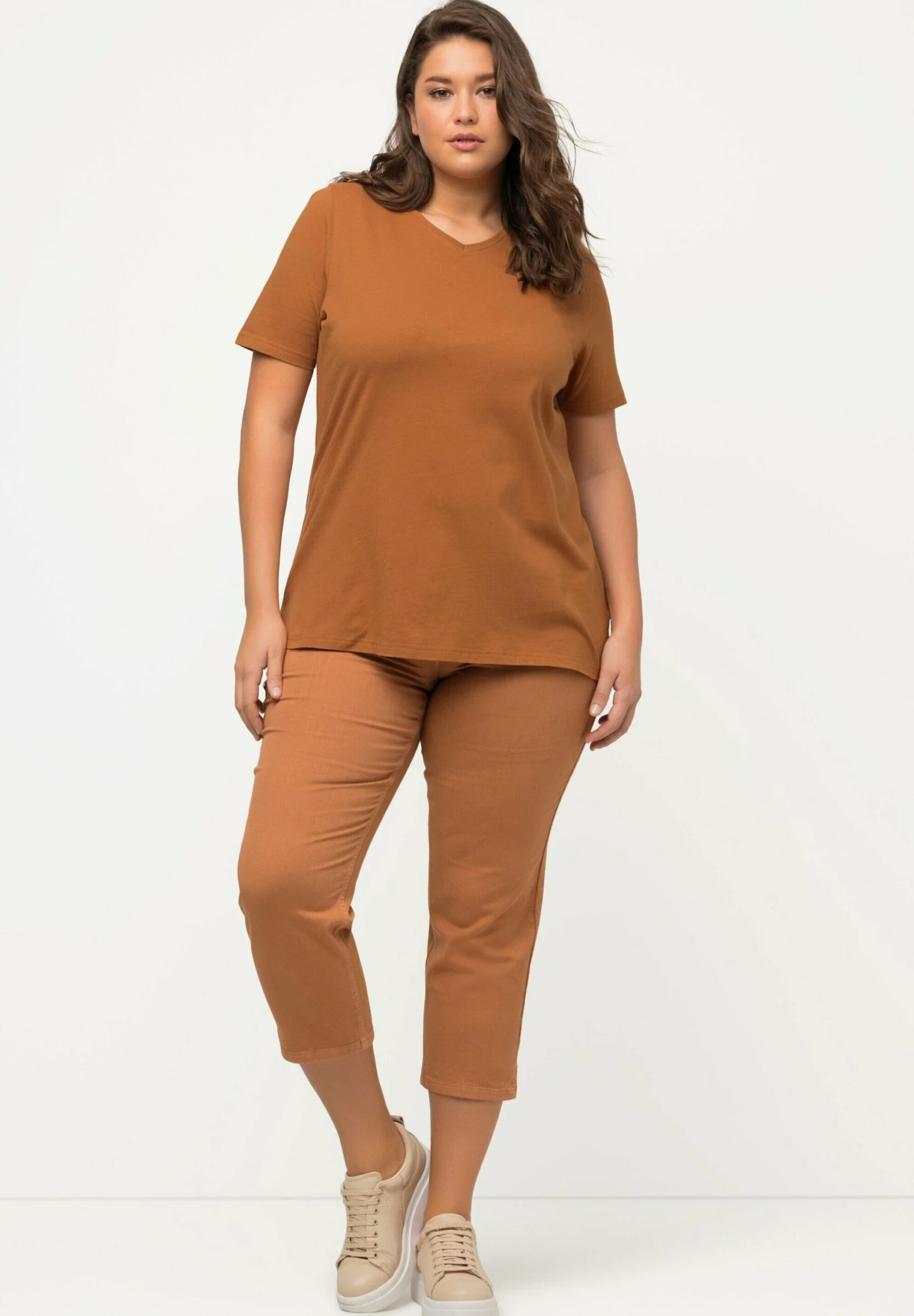 Ulla Popken Manches- T-Shirt Basic - Ocher 2 Ulla Popken Manches- T-Shirt Basic - Ocher - Afbeelding 2