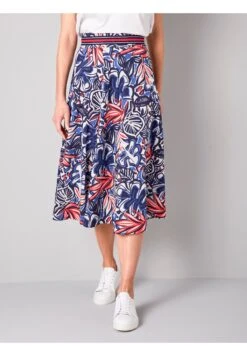 A-Lijn Rok - Marineblau Weiß Rot