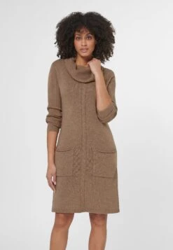 Mit Zopfmuster - Gebreide Jurk - Caramel Melange