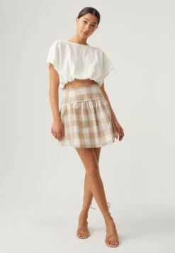 Parlour - A-Lijn Rok - Natural Gingham 7 Parlour - A-Lijn Rok - Natural Gingham -Only Mode Winkel 4af858e93d8346b390437707345982d1