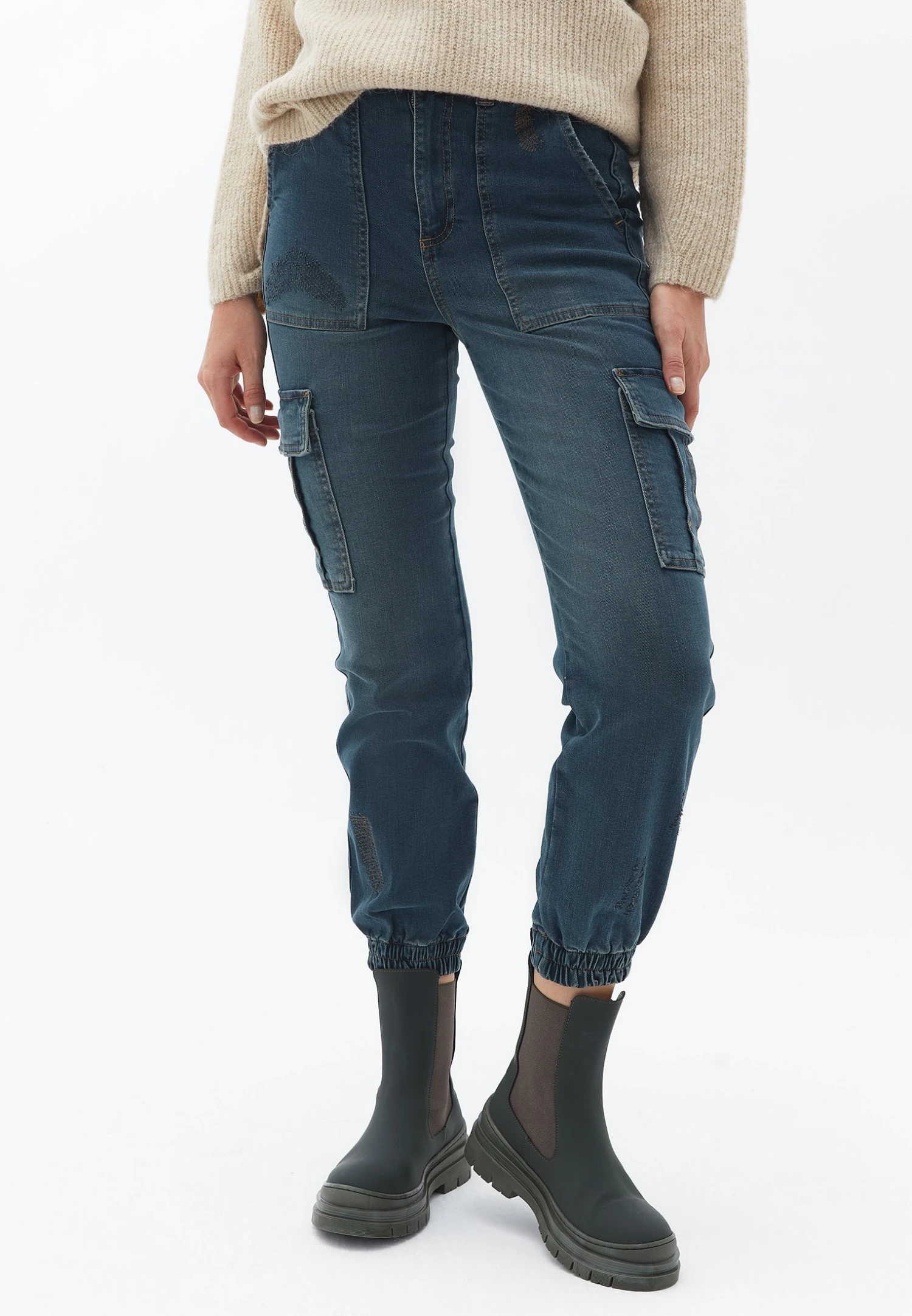 Slim Fit Jeans - Green Blue Denim 1 Slim Fit Jeans - Green Blue Denim