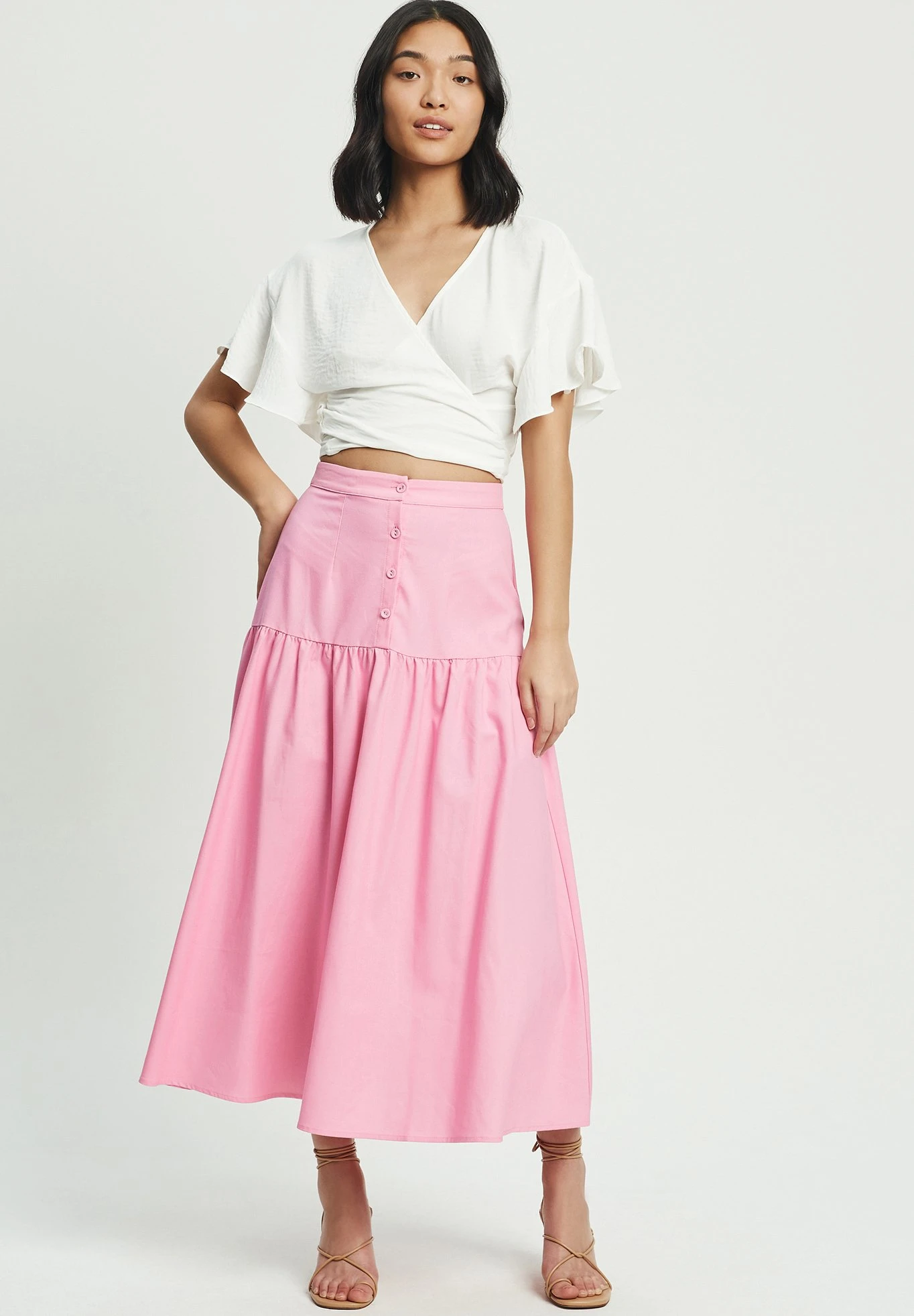 Tussah Montie - A-Lijn Rok - Pink 2 Tussah Montie - A-Lijn Rok - Pink - Afbeelding 2