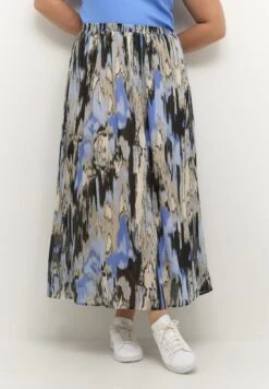 Kcqio- Maxirok - Blue Ikat Print