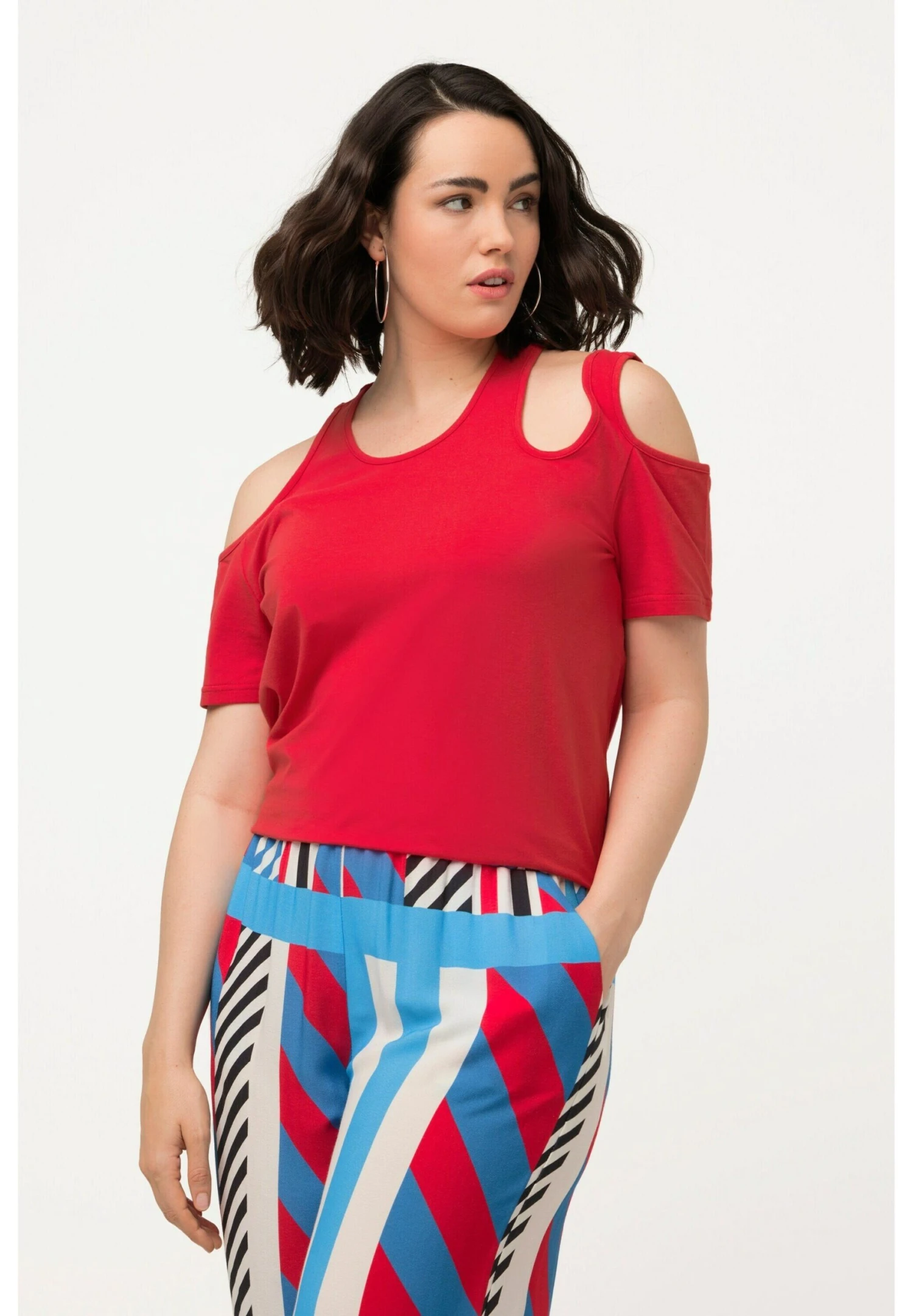 Ulla Popken T-Shirt Basic - Rouge Salsa 3 Ulla Popken T-Shirt Basic - Rouge Salsa - Afbeelding 3