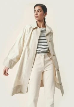 Soaked In Luxury Slellen - Halflange Jas - Sandshell