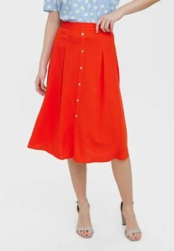 Vero Moda Vmjesmilo Calf Skirt - A-Lijn Rok - Spicy Orange