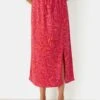 Jay Midi - A-Lijn Rok - Bright Paisley Pink