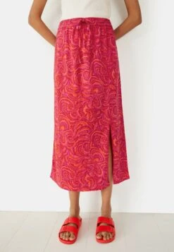 Jay Midi - A-Lijn Rok - Bright Paisley Pink