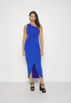 Wal G Party Bina One Shoulder Midi - Jerseyjurk - Electric Blue -Only Mode Winkel 4e9df30f2f9e43d79e7aa98f18240c66