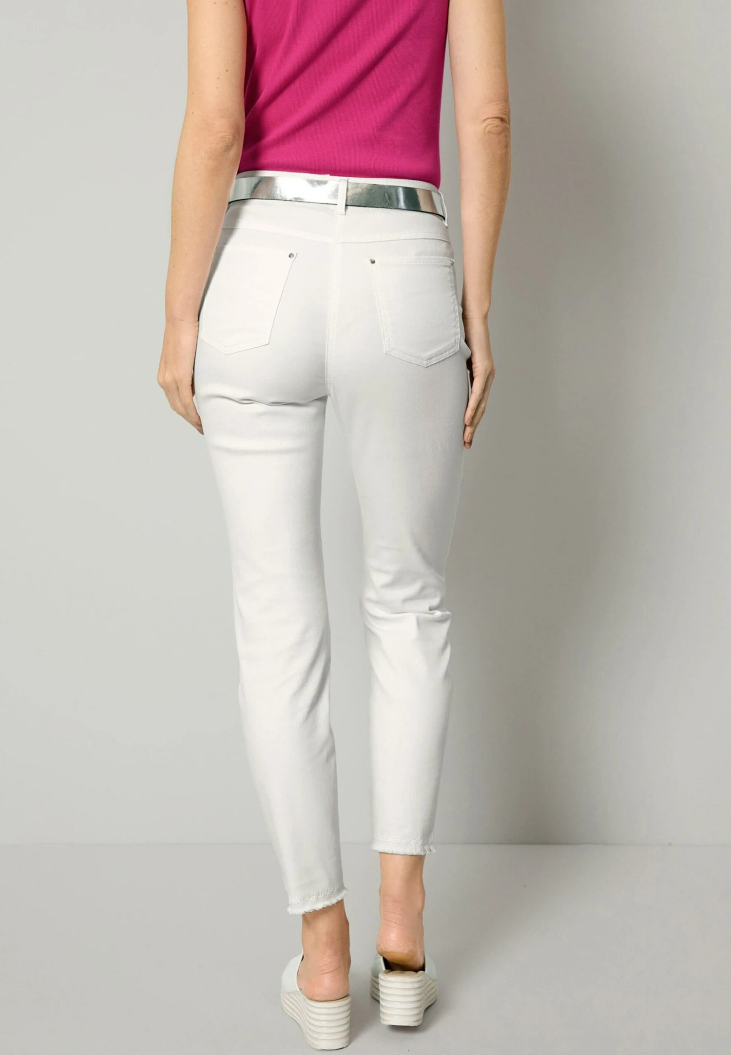 Slim Fit Jeans - Weiß 3 Slim Fit Jeans - Weiß - Afbeelding 3