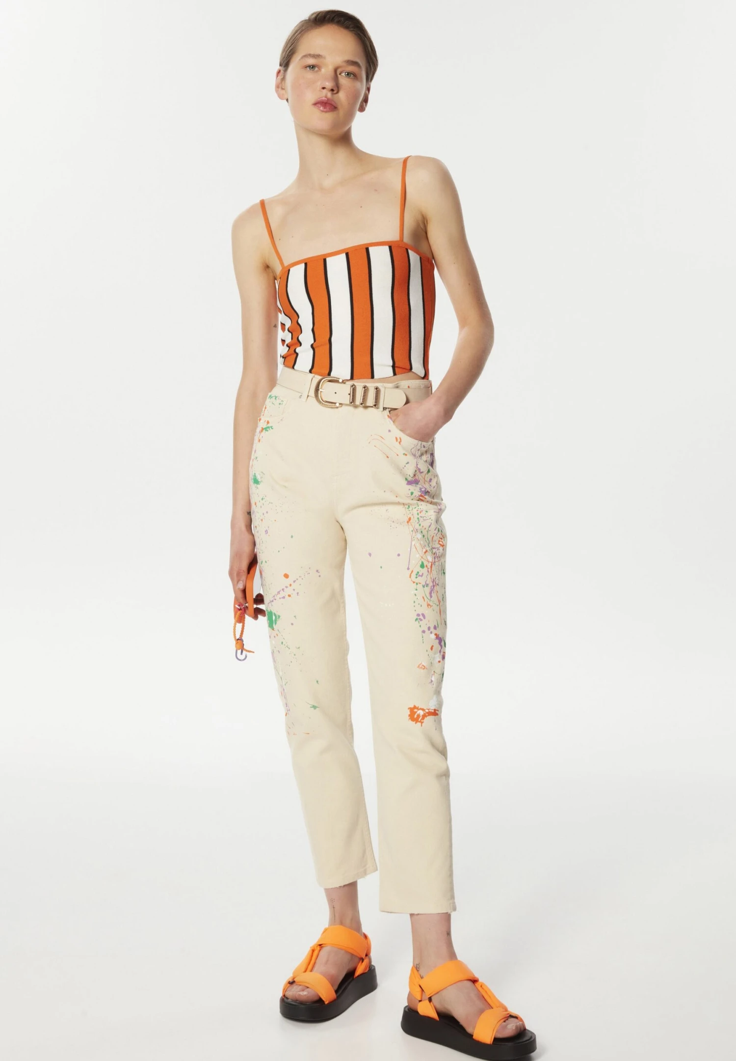 Twist Painted Effect Mom Fit - Straight Leg Jeans - Natural 1 Twist Painted Effect Mom Fit - Straight Leg Jeans - Natural