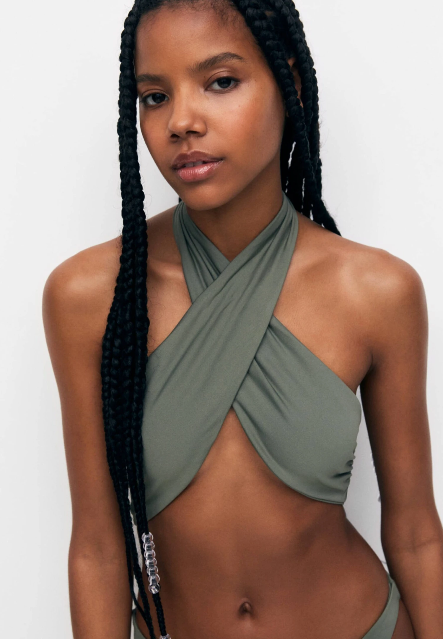 PULL & BEAR Wrap - Bikinitop - Khaki 2 PULL & BEAR Wrap - Bikinitop - Khaki - Afbeelding 2