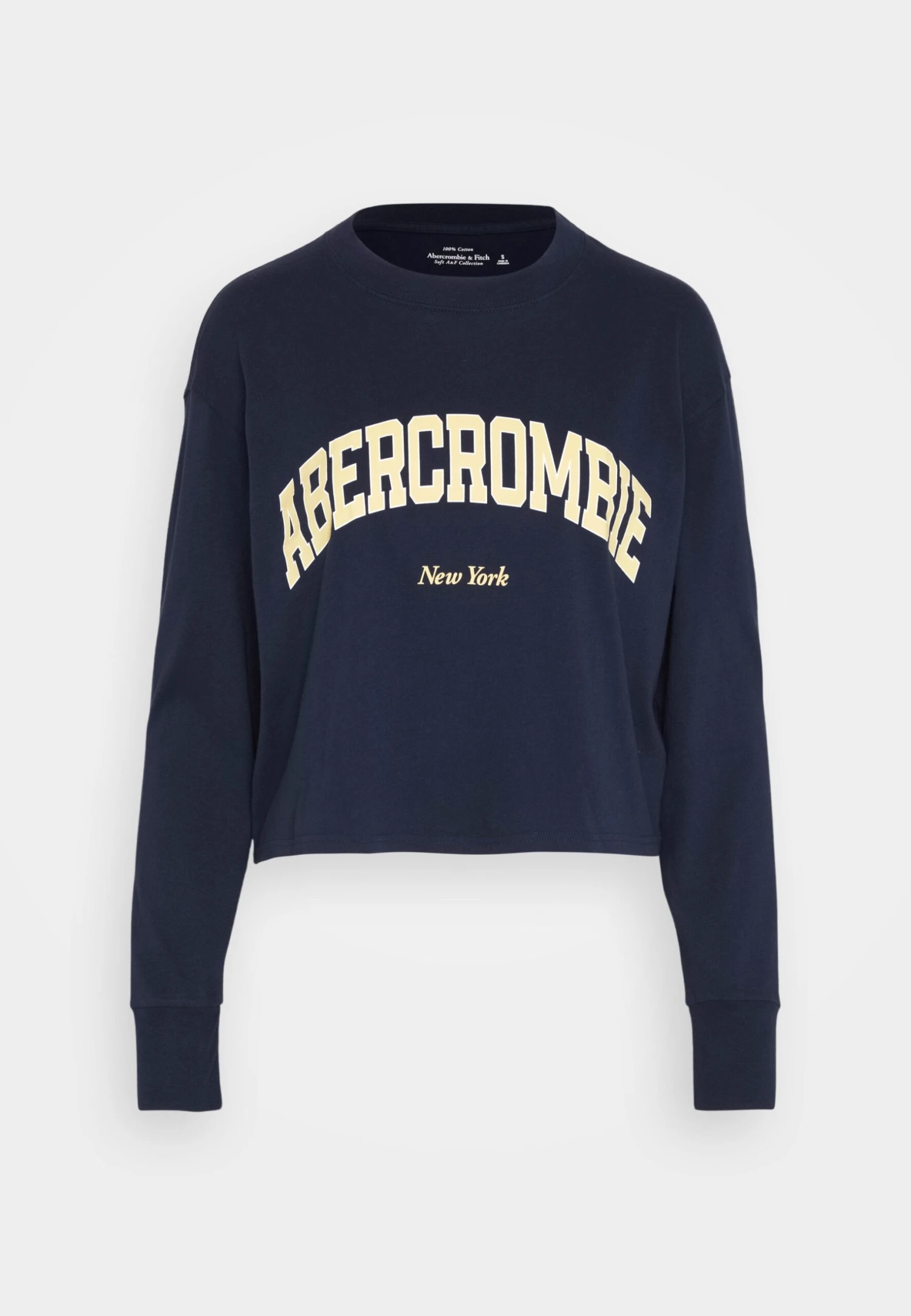 Abercrombie & Fitch Cropped Logo - Longsleeve - Navy Blue 5 Abercrombie & Fitch Cropped Logo - Longsleeve - Navy Blue - Afbeelding 5