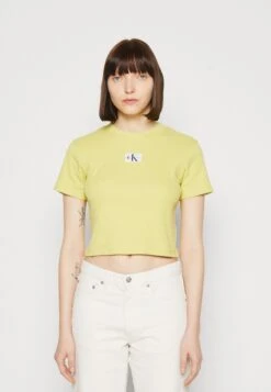 Calvin Klein Jeans Badge Short Sleeve Tee - T-Shirt Basic - Yellow Sand