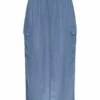 Pieces Middellange- A-Lijn Rok - Medium Blue Denim