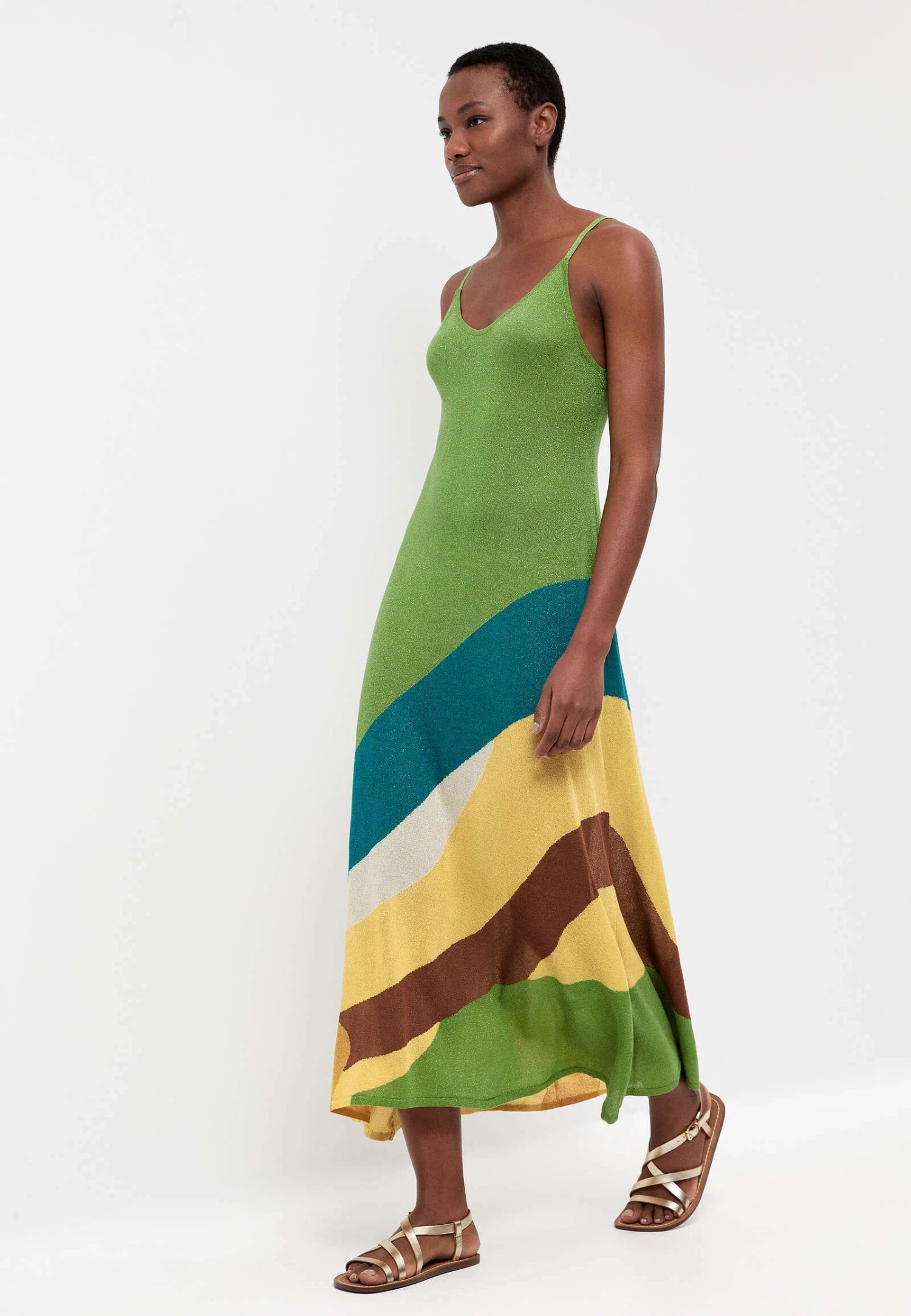 Oysho Shiny Strappy- Gebreide Jurk - Green 2 Oysho Shiny Strappy- Gebreide Jurk - Green - Afbeelding 2