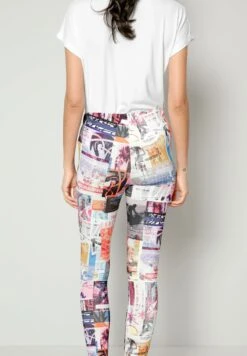 Legging - Schwarz/Weiß/Lila/Orange -Only Mode Winkel 513eeb19a7a54e91b740030d25c26884