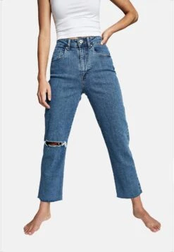 COTTON ON Straight Leg Jeans - Berkley Blue Rip