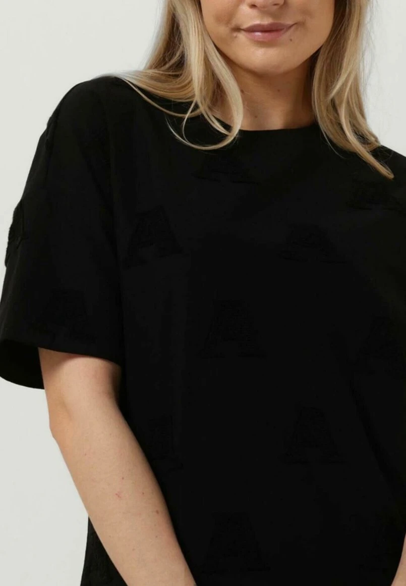 A Jacquard- T-Shirt Print - Zwart 3 A Jacquard- T-Shirt Print - Zwart - Afbeelding 3