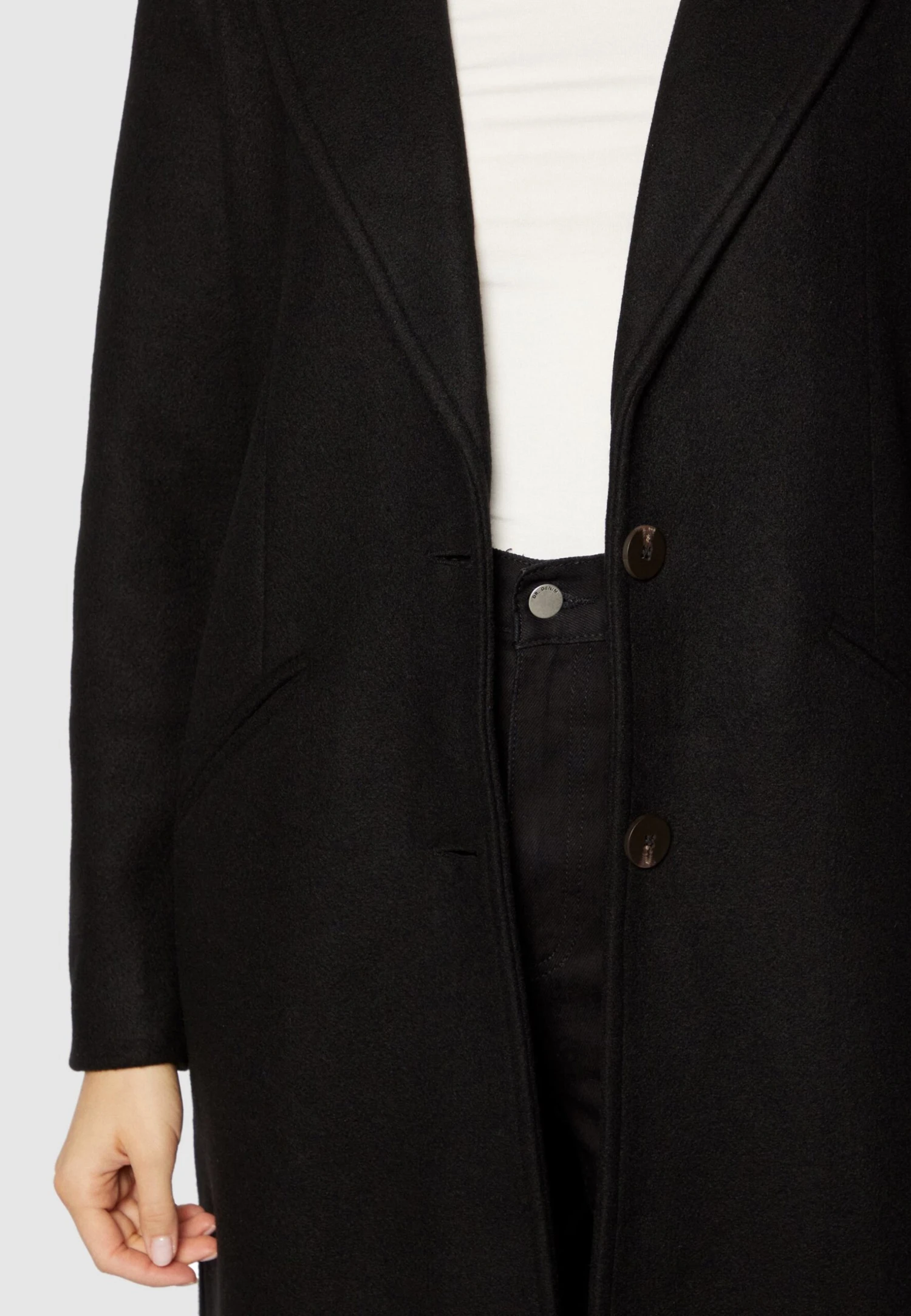 Vila Vivalji Long Coat - Mantel - Black 6 Vila Vivalji Long Coat - Mantel - Black - Afbeelding 6