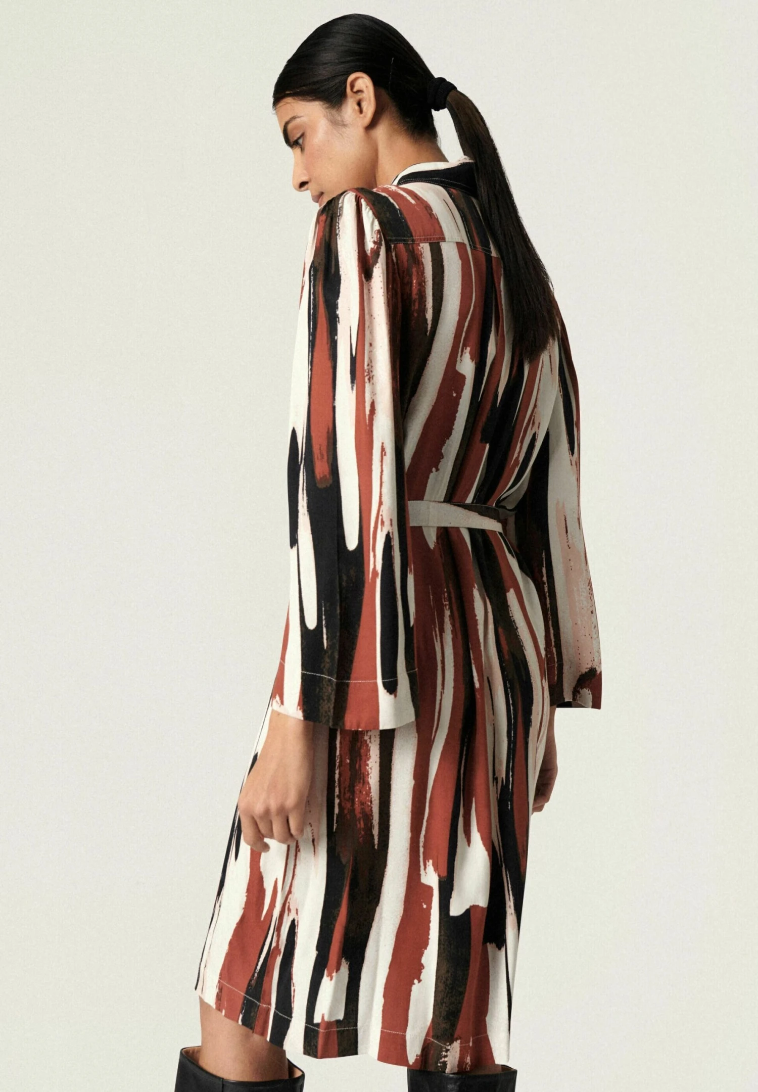 Soaked In Luxury Slmaddie - Jurk - Dark Red/Beige/Black 3 Soaked In Luxury Slmaddie - Jurk - Dark Red/Beige/Black - Afbeelding 3