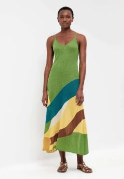 Oysho Shiny Strappy- Gebreide Jurk - Green