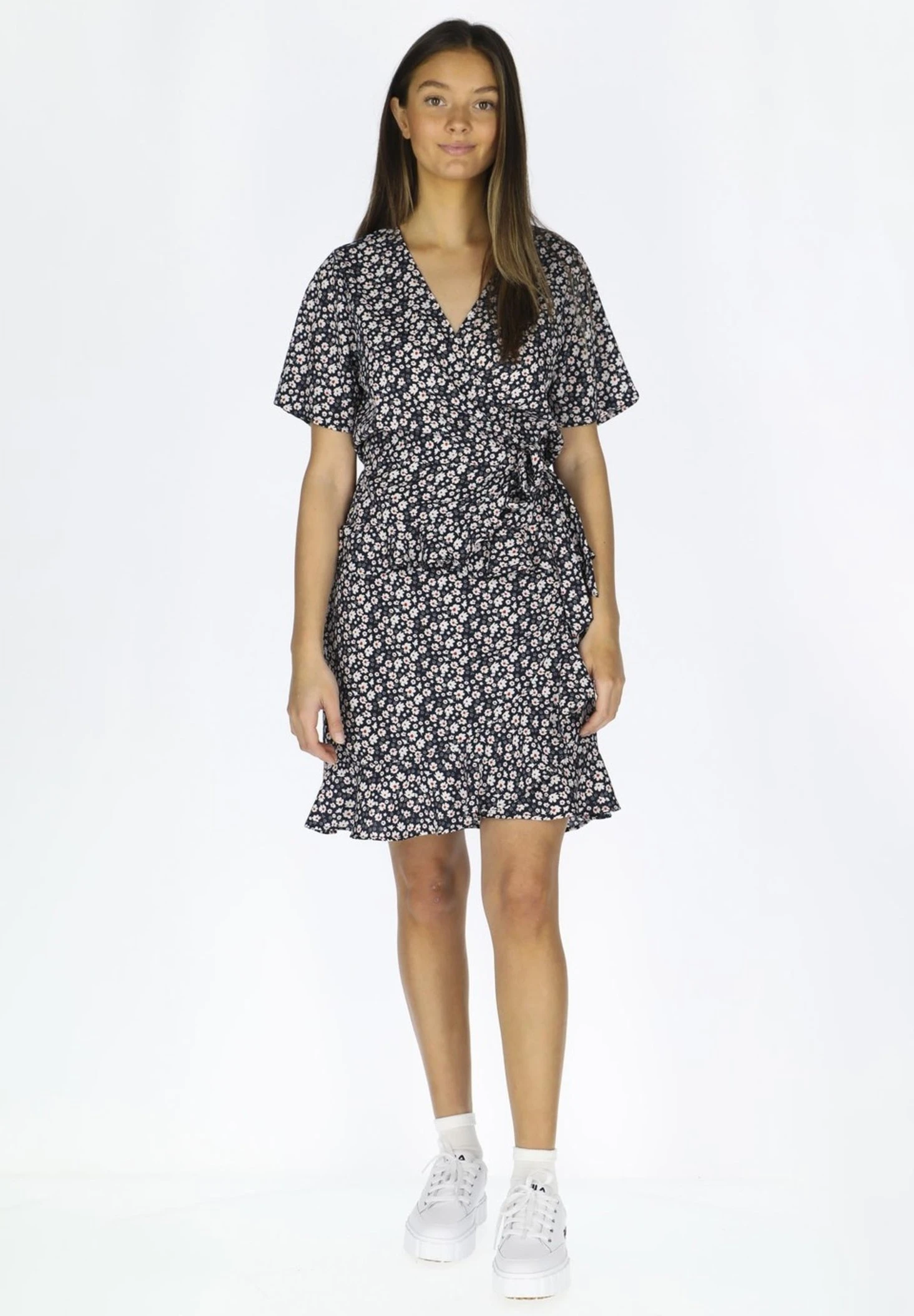 Sankt Claud Short W - Wikkelrok - Navy Flower 2 Sankt Claud Short W - Wikkelrok - Navy Flower - Afbeelding 2