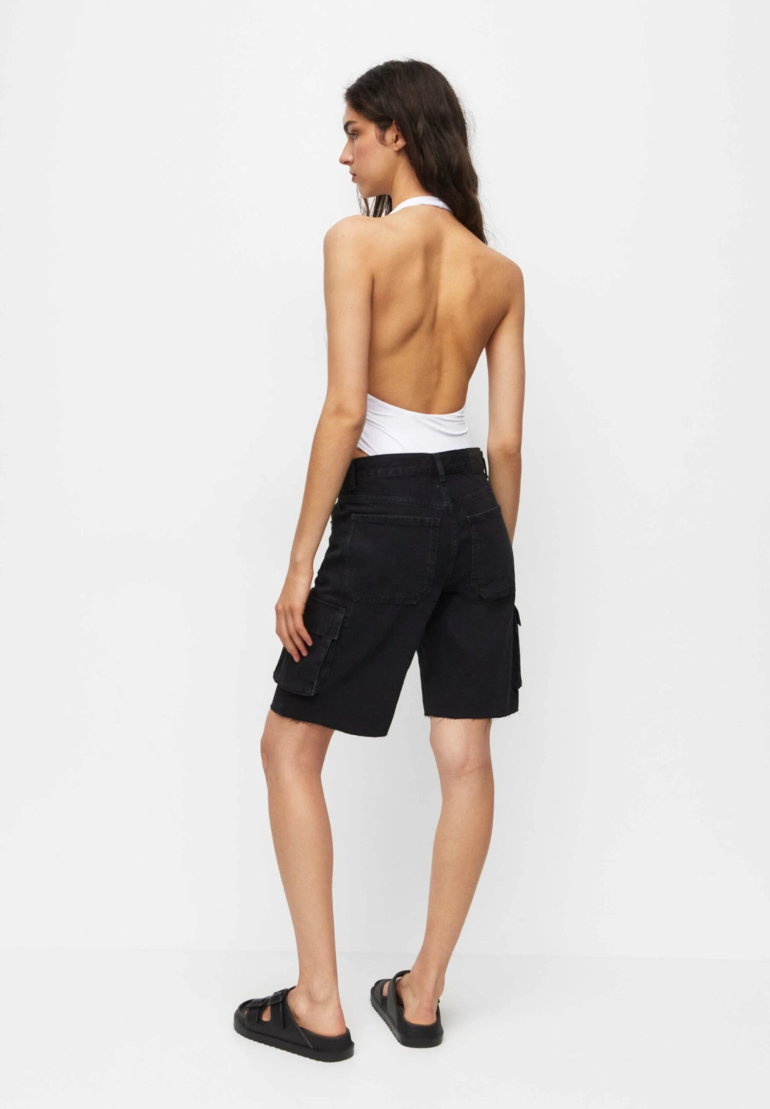 PULL & BEAR Draped Halter - Body - White 4 PULL & BEAR Draped Halter - Body - White - Afbeelding 4