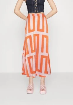Vila Viline Midi Skirt - Maxirok - Orange/Misty Rose