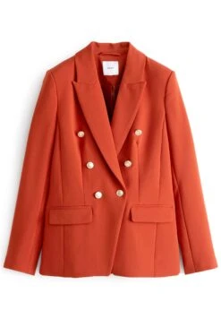 Next Button Detail Double Breasted Standard - Halflange Jas - Rust Brown -Only Mode Winkel 54549417145e4e6e883235f10f3fdaf5