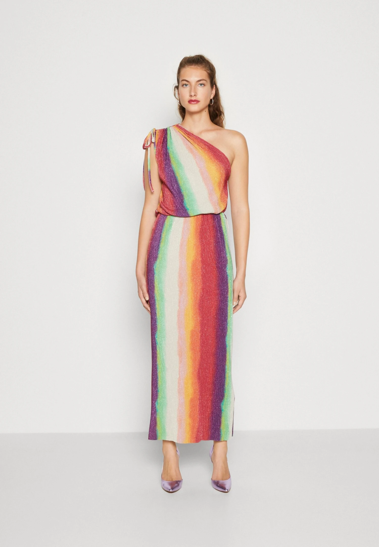 NEVER FULLY DRESSED Rainbow Antigua Plisse Dress - Jerseyjurk - Mutli 1 NEVER FULLY DRESSED Rainbow Antigua Plisse Dress - Jerseyjurk - Mutli