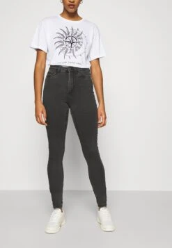 Noisy May Nmcallie - Jeans Skinny Fit - Dark Grey Denim