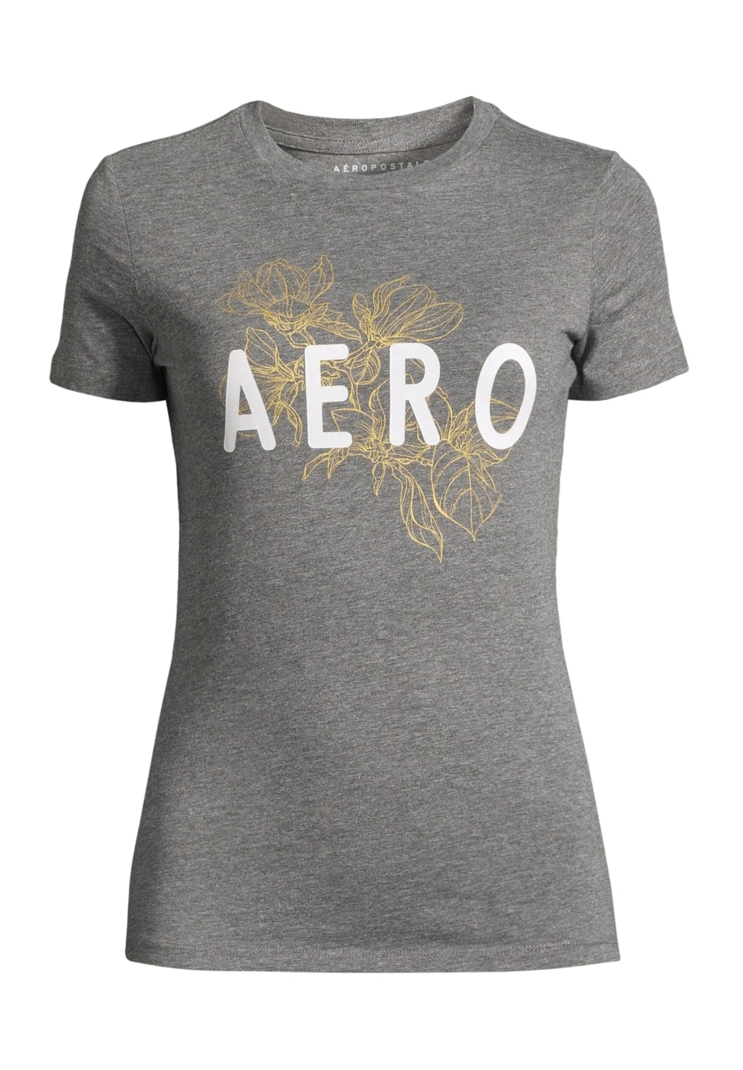Aeropostale May - T-Shirt Print - Graumeliert/Weiß/Gelb 4 Aeropostale May - T-Shirt Print - Graumeliert/Weiß/Gelb - Afbeelding 4
