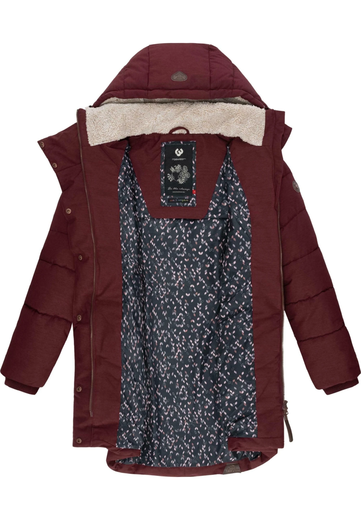 Ragwear Pavla - Winterjas - Wine Red 4 Ragwear Pavla - Winterjas - Wine Red - Afbeelding 4