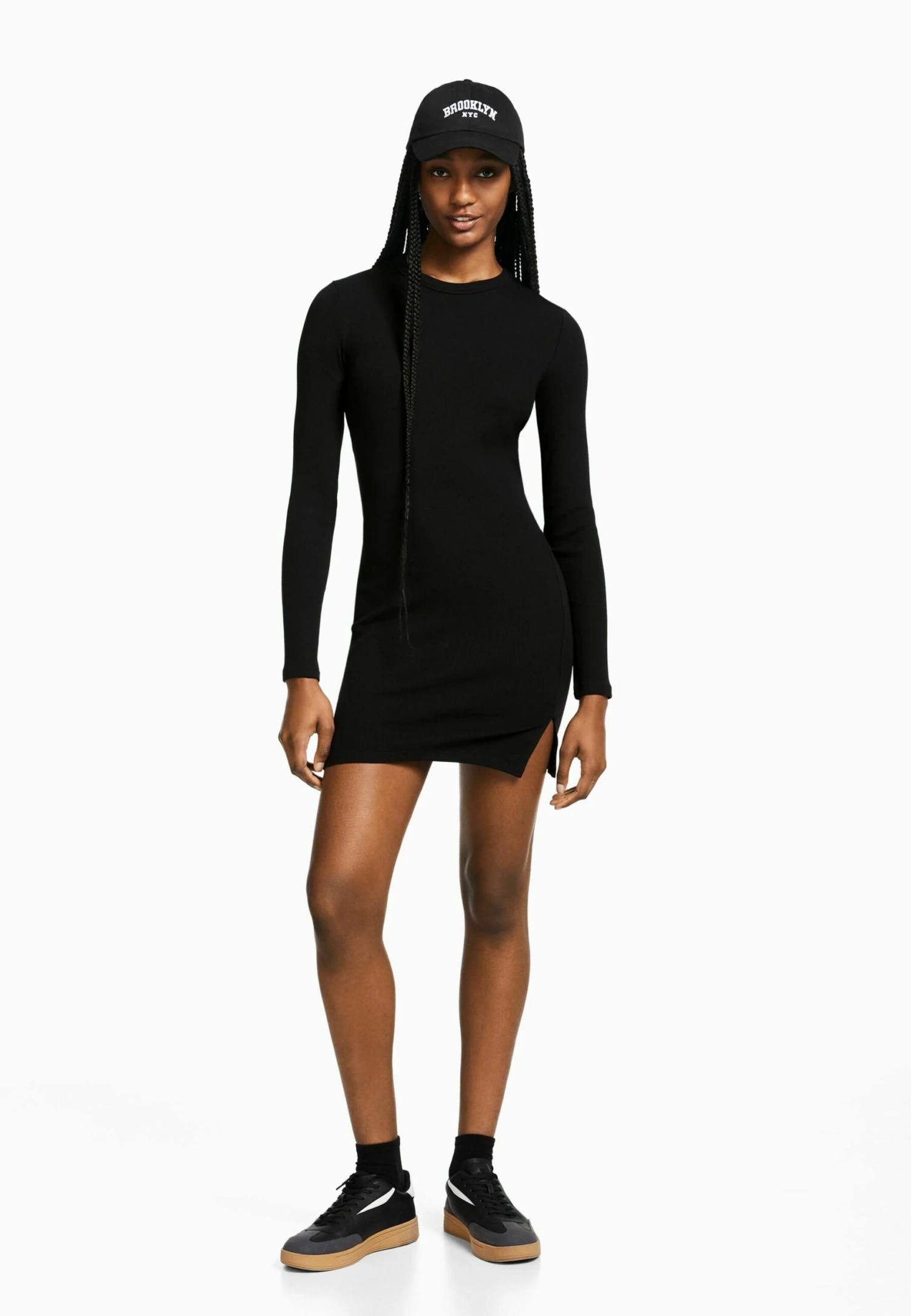 BERSHKA Long Sleeve Mini- Etui-Jurk - Black 2 BERSHKA Long Sleeve Mini- Etui-Jurk - Black - Afbeelding 2