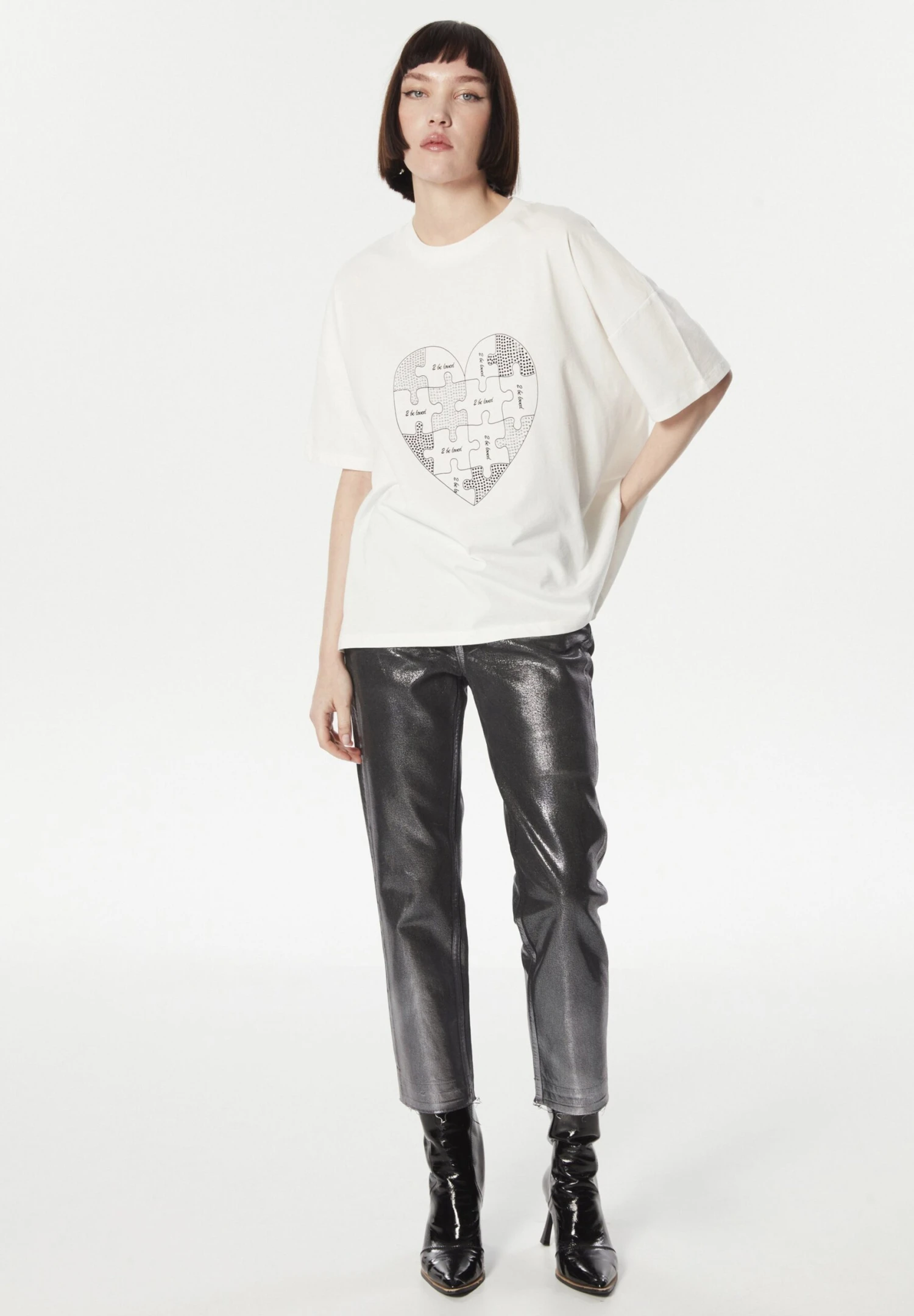 Twist Regular Fit Hotfix And Slogan Printed - T-Shirt Print - White 2 Twist Regular Fit Hotfix And Slogan Printed - T-Shirt Print - White - Afbeelding 2