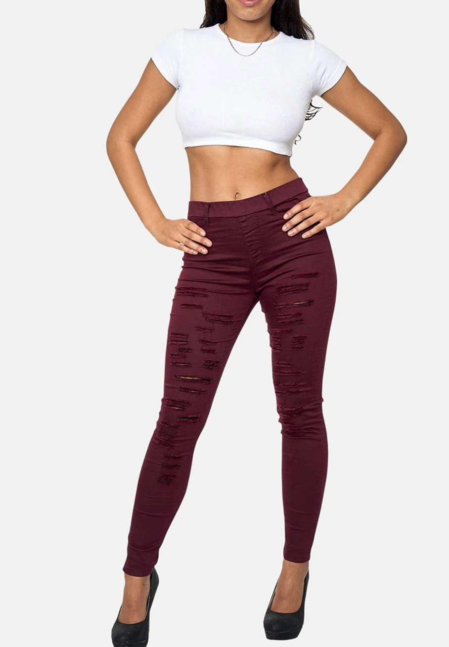 Destroyed Chunkyrayan - Jeggings - Rot 2 Destroyed Chunkyrayan - Jeggings - Rot - Afbeelding 2