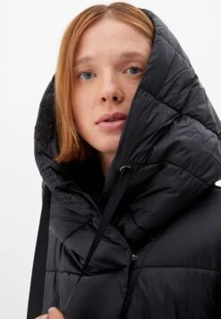 S.Oliver BLACK LABEL Langer Stepp Mit Kapuze - Winterjas - Grey Black -Only Mode Winkel 5a71aca67302415289b90bb5af86d19e