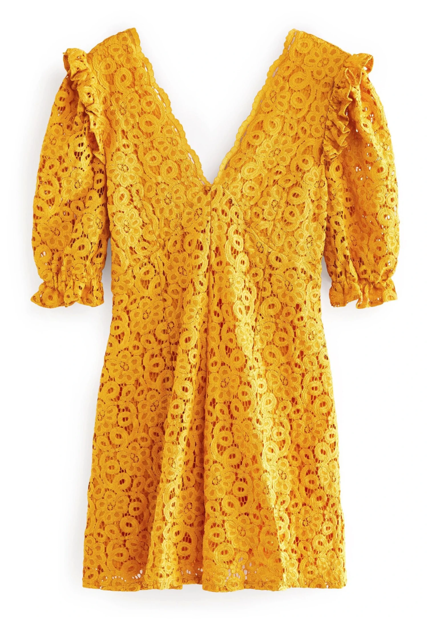 Next Short Puff Sleeve Standard - Jurk - Ochre Yellow 4 Next Short Puff Sleeve Standard - Jurk - Ochre Yellow - Afbeelding 4