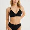 WE FASHION High Rise Met Structuur - Bikinibroekje - Black