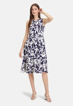 Vera Mont Mit Blumenprint - Jurk - Dark Blue White