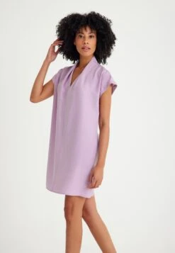 Low Short Sleeves Casual Fit Short - Jurk - Lilac