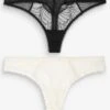 Next Embroidered Two Pack - Slip - Beige, Black